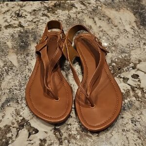 Tory Burch Tan Leather Sandals
